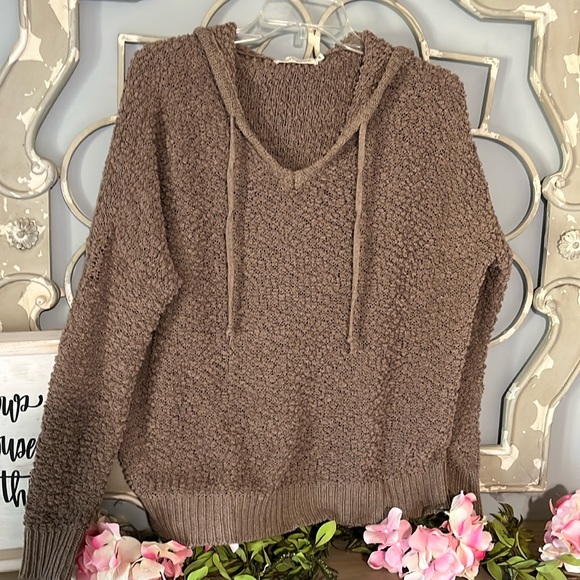 Chunky Brown Sweater B Original Boutique Roomy Comfy Womens Small Medium Hoodie - Picture 5 of 11